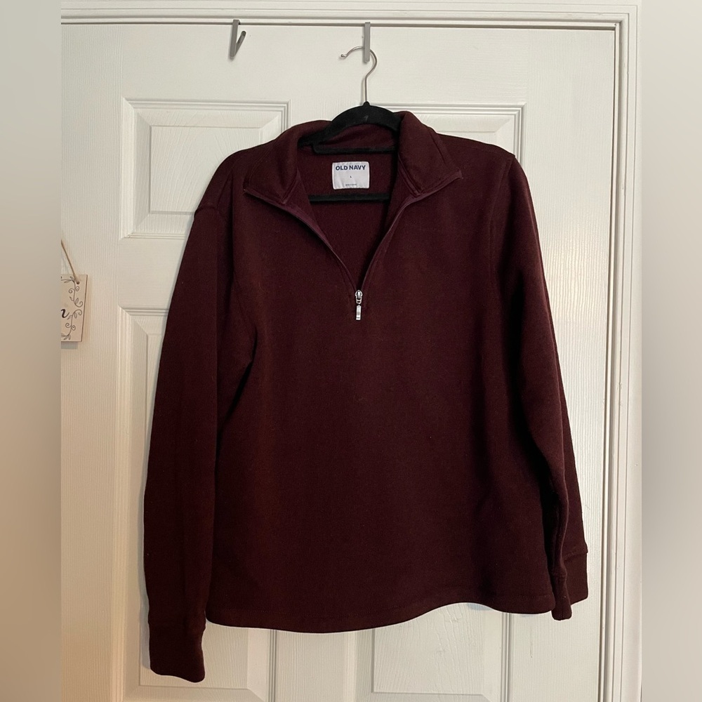 Old Navy Men's Burgundy Quarterzip Sweater